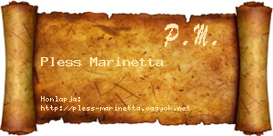 Pless Marinetta névjegykártya